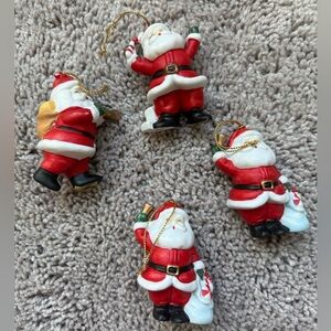 Vintage Santa Retro Ceramic Ornaments New
